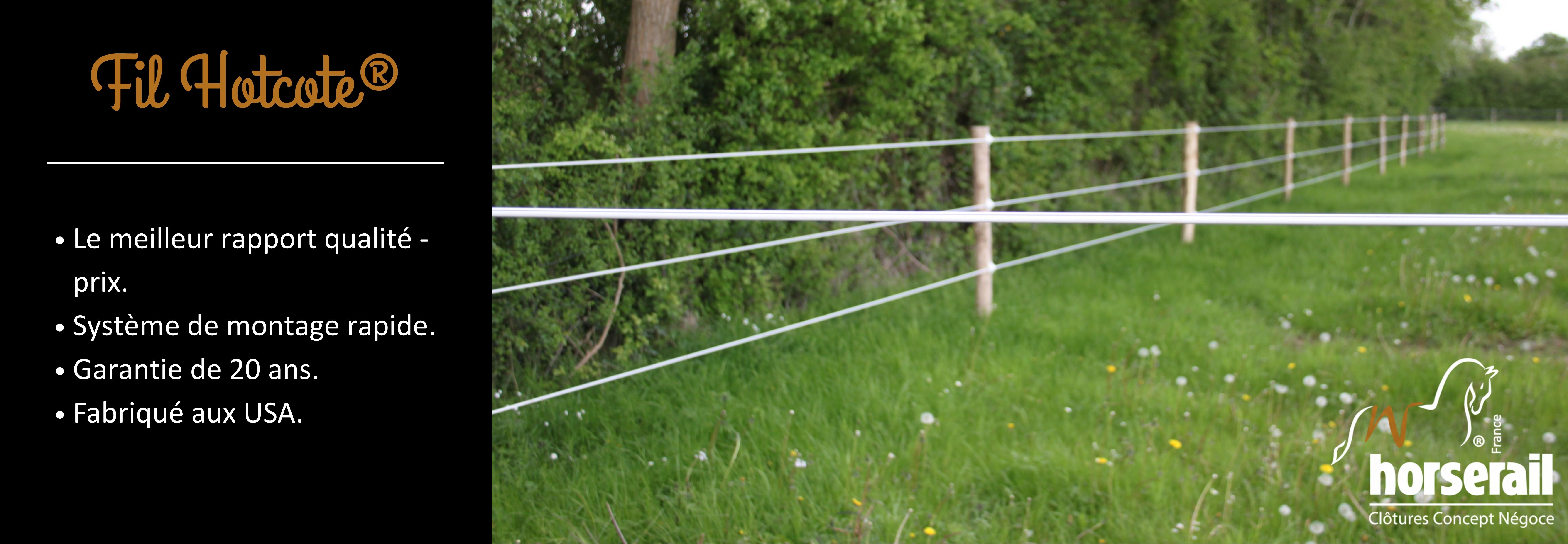 Le fil enrobé Hotcote® utilise un fil acier à haute résistance, revêtu d’une gaine plastique et de carbone hautement conducteur sur plusieurs kilomètres